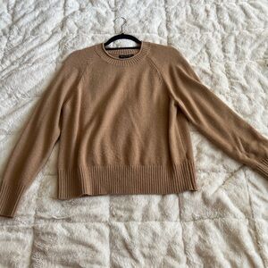 Classic Crewneck Women's Sweater in Camel
